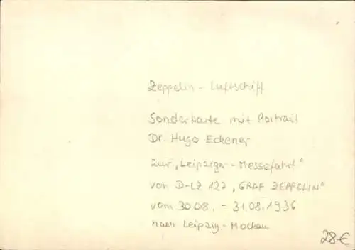 Künstler Ak Leipzig in Sachsen, Hugo Eckener, Leipziger Messefahrt, 1936