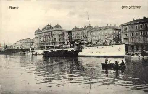 Ak Rijeka Fiume Kroatien, Riva Szapary, Passagierdampfer S.M.S. Gödöllö