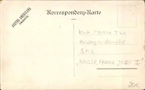 Ak Doppelschrauben-Eildampfer Kaiser Franz Josef