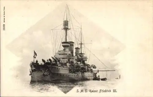 Ak Deutsches Kriegsschiff, S.M.S. Kaiser Friedrich III., Kaiserliche Marine