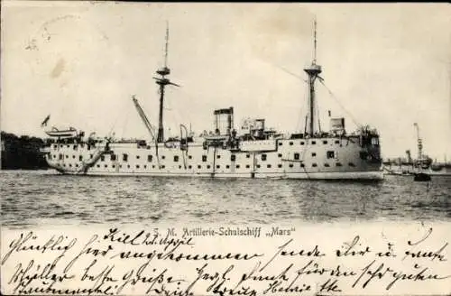 Ak Deutsches Kriegsschiff, S.M. Artillerie-Schulschiff Mars, Kaiserliche Marine