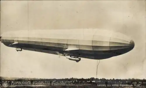 Ak Hamburg Nord Fuhlsbüttel, Flugplatz, Heeresluftschiff Zeppelin Z III, LZ 12, 1912