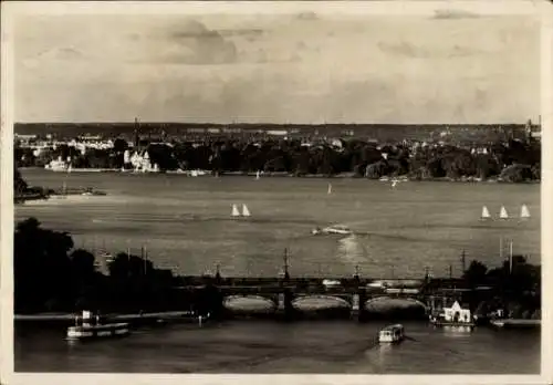 Ak Hamburg Mitte Altstadt, Lombardsbrücke, Panorama