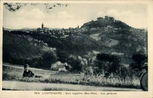 Ak Lichtenberg Elsass Bas Rhin, Gare Ingwiller, Gesamtansicht