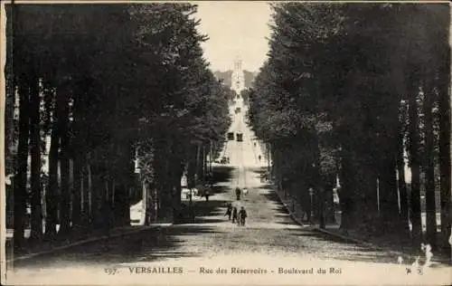 Ak Versailles Yvelines, Rue des Reservoirs, Boulevard du Roi, Allee