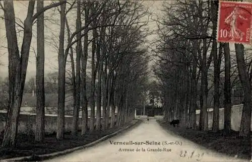 Ak Verneuil sur Seine Yvelines, Avenue de la Grande Rue