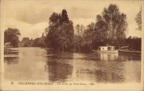 Ak Villennes sur Seine Yvelines, Coin du Petit Bras