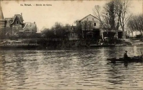 Ak Triel sur Seine Yvelines, Seineufer