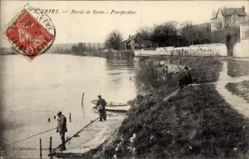 Ak Triel sur Seine Yvelines, Entlang des Seineufers