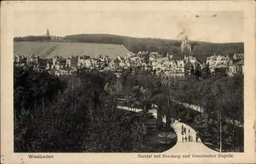 Ak Wiesbaden in Hessen, Neroberg, Nerotal, Griechische Kapelle