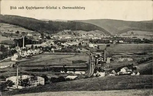 Ak Kupferhammer Grünthal Olbernhau im Erzgebirge Sachsen, Oberschönberg, Gesamtansicht