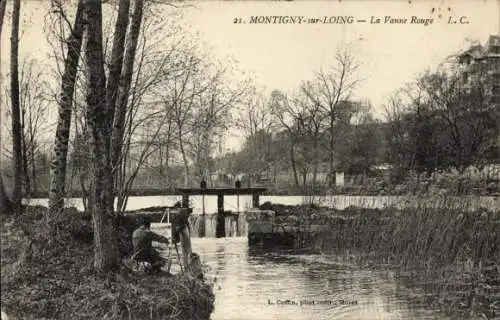 Ak Montigny sur Loing Seine et Marne, Vanne Rouge