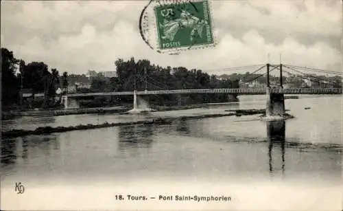 Ak Tours Indre et Loire, Pont Saint-Symphorien