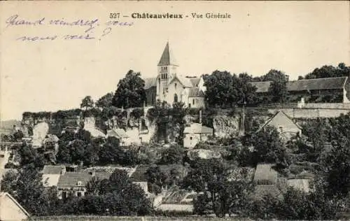 Ak Châteauvieux Loir-et-Cher, Gesamtansicht