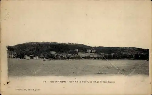 Ak Sainte Maxime Var, Plan de la Toure, Plage, Bains