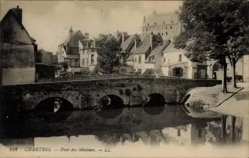 Ak Chartres Eure et Loir, Pont des Minimes