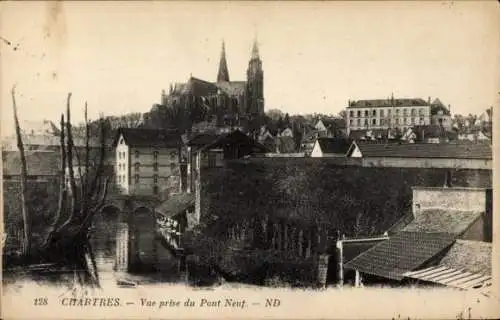 Ak Chartres Eure et Loir, Vue prise du Pont Neuf