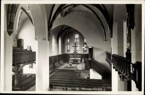 Ak Löbau in Sachsen, St. Nicolai-Kirche, Innenansicht