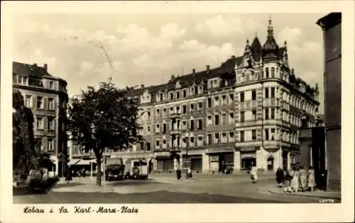 Ak Löbau in Sachsen, Karl-Marx-Platz