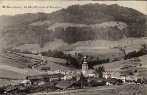 Ak La Clusaz Haute Savoie, Blick von Beauregard