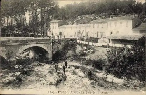 Ak Pont de l'Étoile Roquevaire Bouches-du-Rhône, Huveaune, Brücke