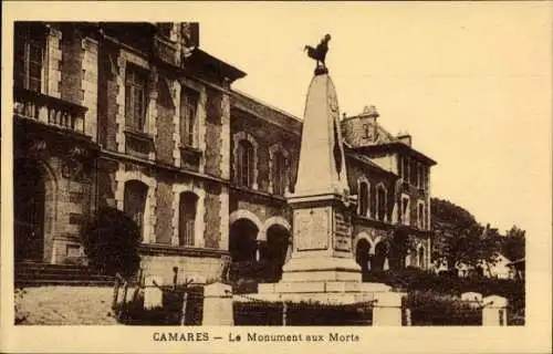 Ak Camares Aveyron, Monument aux Morts