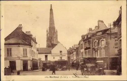 Ak Harfleur Seine-Maritime, Place Victor Hugo