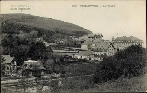 Ak Veulettes sur Mer Seine Maritime, Vallon