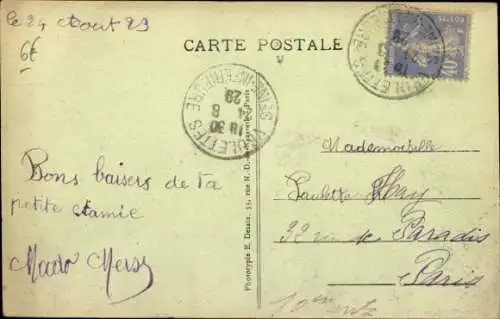 Ak Veulettes sur Mer Seine Maritime, Chemin de la Vallee, Teilansicht