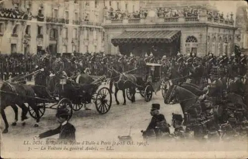 Ak Besuch des italienischen Königspaars in Paris 1903