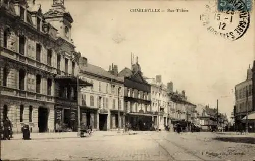 Ak Charleville Marne, Rue Thiers