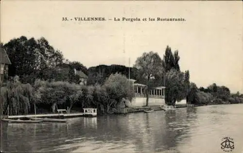 Ak Villennes sur Seine Yvelines, La Pergola et les Restaurants