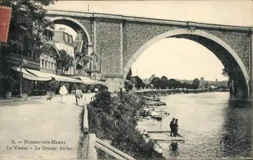 Ak Nogent sur Marne Val de Marne, Viadukt, La Grande Arche