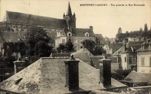 Ak Montfort l'Amaury Yvelines, Vue prise de la Rue Normande, Kirche