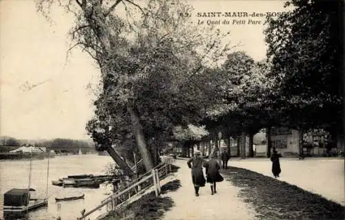 Ak Saint Maur des Fossés Val de Marne, Le Quai du Petit Parc