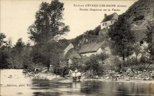 Ak Évaux les Bains Creuse, Moulin Chaponnet sur la Tardes