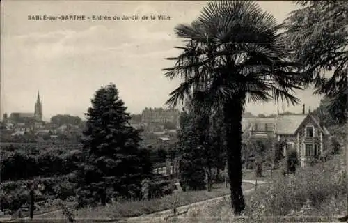 Ak Sablé-sur-Sarthe, Eingang zum Stadtgarten