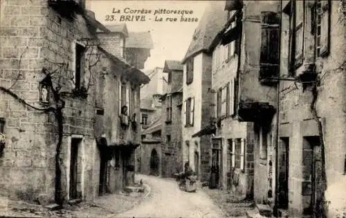 Ak Brive la Gaillarde Corrèze, Rue Basse