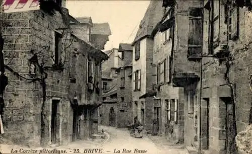 Ak Brive la Gaillarde Corrèze, Rue Basse