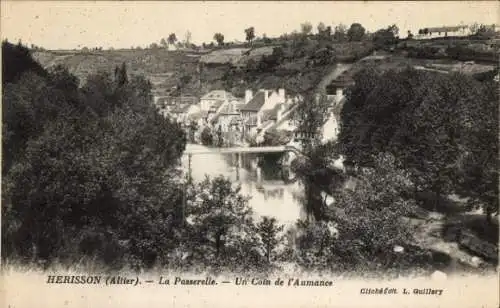 Ak Hérisson Allier, Passerelle, eine Ecke von Aumance