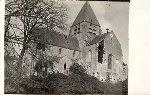 Ak Braye Val-d'Oise, zerstörte Kirche