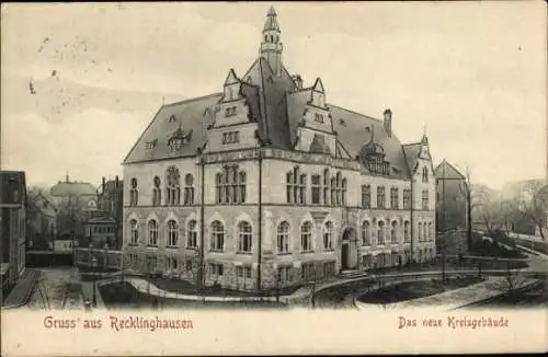 Ak Recklinghausen im Ruhrgebiet, Das neue Kreisgebäude