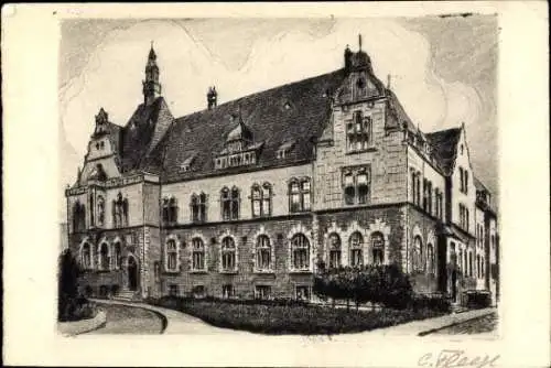 Künstler Ak  Recklinghausen im Ruhrgebiet, Kreishaus