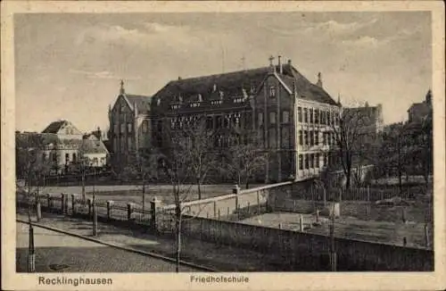 Ak Recklinghausen im Ruhrgebiet, Friedhofschule