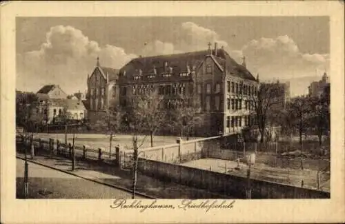 Ak Recklinghausen im Ruhrgebiet, Friedhofschule