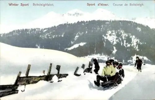 Ak Wintersport, Bobsleighfahrt, Schnee