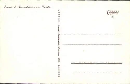 Künstler Ak Auszug des Rattenfängers von Hameln