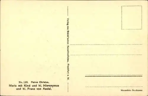 Künstler Ak Christus, P., Maria mit Kind, Heiliger Hieronymus, Heiliger Franz von Assisi