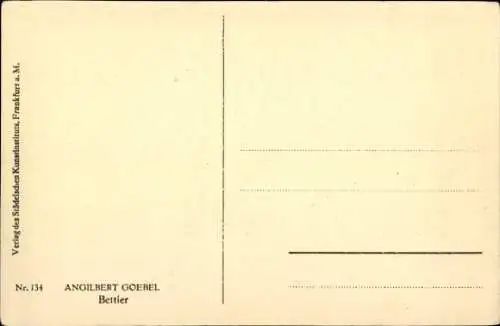 Künstler Ak Goebel, A., Bettler