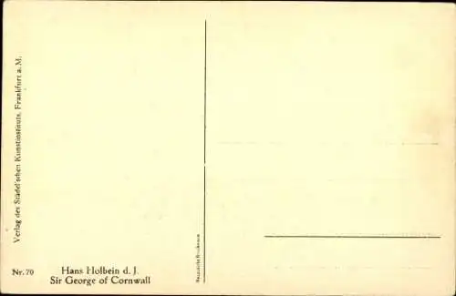 Künstler Ak Holbein, H., Sir George of Cornwall